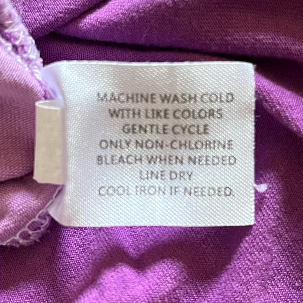Lane Bryant pink/purple short sleeve maxi dress EUC 18/20 bottom side cinch ties - Picture 8 of 8